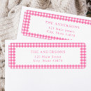 Search for pink gingham return address labels Modern