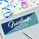 Search for blue graduation return address labels Celebration