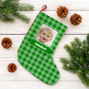 Search for green plaid christmas stockings Gingham