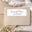 Search for gold wedding return address labels Handwriting