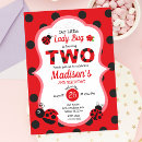 Search for ladybug 2nd birthday invitations Love bug