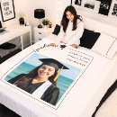Search for graduation photo fleece blankets High school college university