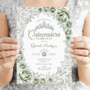 Search for sage green quinceanera invitations Floral