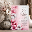 Search for pink 65th birthday invitations Rustic