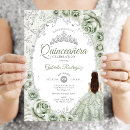 Search for sage green quinceanera invitations Floral