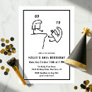 Search for funny 80th birthday invitations Black and white