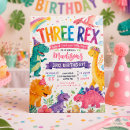 Search for three rex girl birthday invitations Girl dinosaur party
