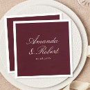 Search for burgundy wedding napkins Elegant