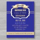 Search for class reunion invitation postcards Blue