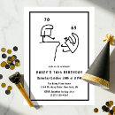 Search for funny 70th birthday invitations Black and white