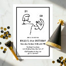Search for funny 21st birthday invitations Black and white