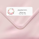Search for flower wreath return address labels Pink