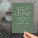 Search for eat drink and be married invitations Sage green