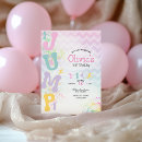 Search for trampoline party invitations Pastel