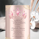 Search for rose gold sweet 16 invitations Princess
