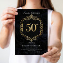 Search for save the date 50th birthday invitations Black and gold