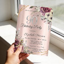 Search for rose gold 90th birthday invitations Flowers