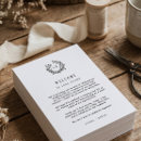 Search for welcome bag letter of day of stationery Order of events