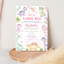 Search for three rex birthday invitations Girl