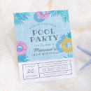 Search for palm leaves birthday invitations Pool party