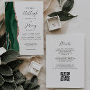 Search for green white and gold wedding invitations Qr code