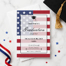 Search for patriotic graduation invitations Red white blue