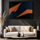 Search for navy blue and orange art Geometric pattern
