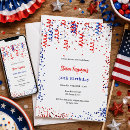 Search for red white blue birthday invitations Patriotic