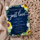 Search for simple sunflower wedding invitations Navy blue