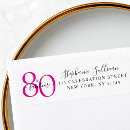 Search for 80th birthday return address labels Eighty and fabulous