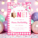 Search for one is fun birthday invitations Gingham
