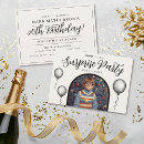 Search for funny surprise party invitations Black and white
