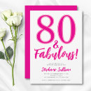 Search for 80 year old birthday invitations Pink
