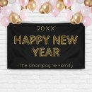 Search for happy new year banners Black and gold