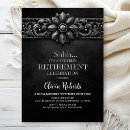 Search for silver retirement invitations Black