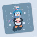 Search for penguin cartoon stickers Winter