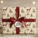 Search for vintage christmas tree wrapping paper Reindeer