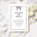 Search for bow tie wedding invitations Black and white