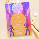 Search for disco ball birthday invitations Retro