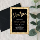 Search for 19 birthday invitations Gold