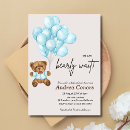 Search for blue bear baby shower invitations Party