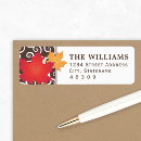 Search for red brown return address labels Elegant