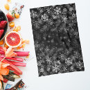 Search for black and white christmas tea towels Snowflake
