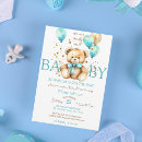 Search for blue bear baby shower invitations Brown