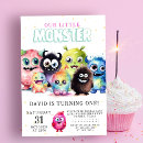 Search for our little monster birthday invitations Colourful