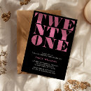 Search for black and pink birthday invitations Modern