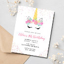Search for unicorn 4th birthday invitations For her