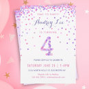 Search for 4th fourth girl birthday invitations Four years old