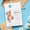 Search for boy bear birthday invitations Blue