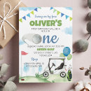 Search for golf 1st birthday invitations Watercolor